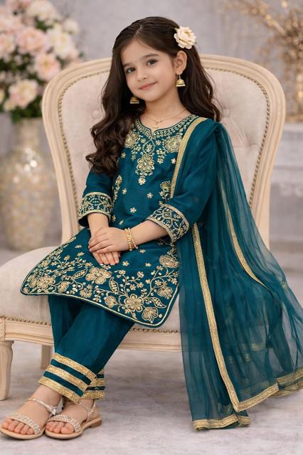 Trending New Eid Special Chinos Silk Blue Children clothing wholesale in Gujarat